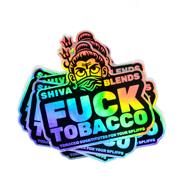 Sticker holographique - Fuck Tobacco premium